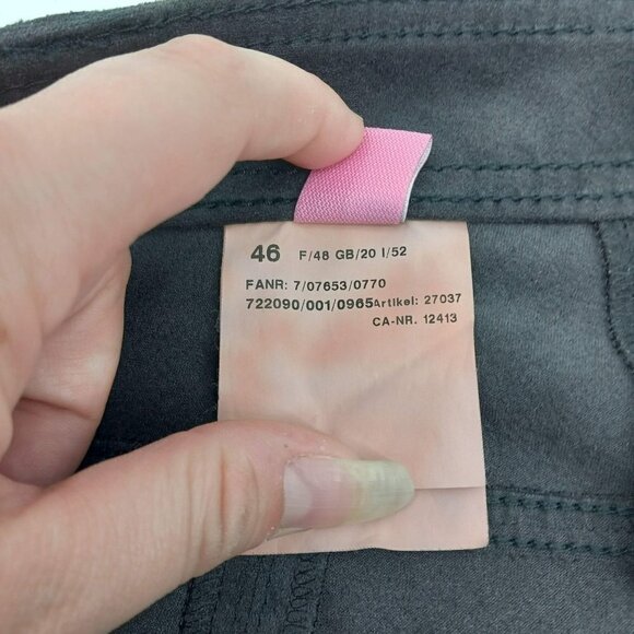 BASLER Gray Faux Suede Pants High Rise Slim Straight Leg Minimalist Versatile 46 - Picture 6 of 13